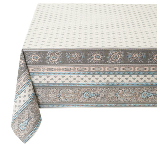 French tablecloth coated or cotton (Bastide. Turquoise)
